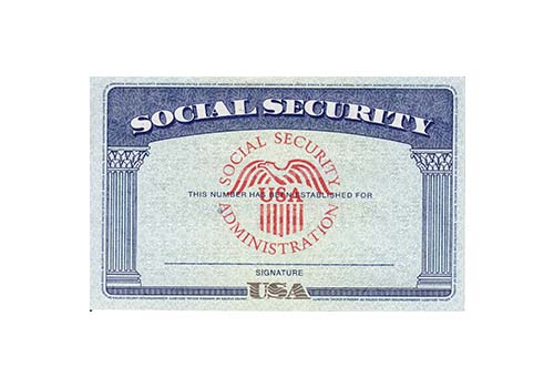 Closeup Of Blank Social Security Card