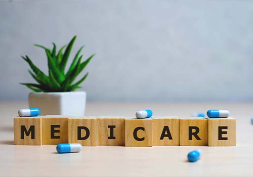 Medicare Word Made With Wooden Building Blocks
