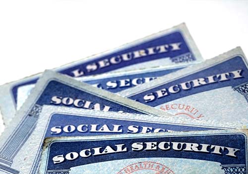 Social Security Cards For Identification Stacked On Eachother