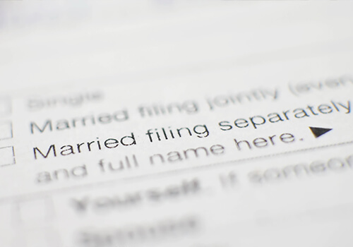 Document Focused On Married Filing Separately Checkbox