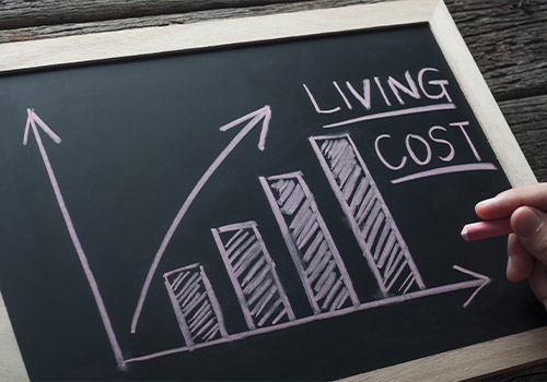 Living Cost Increase Graph On Blackboard