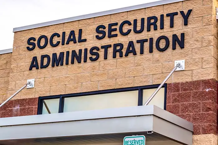 Social Security Administration exterior building signage.