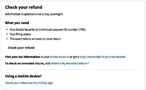 wheres my refund IRS